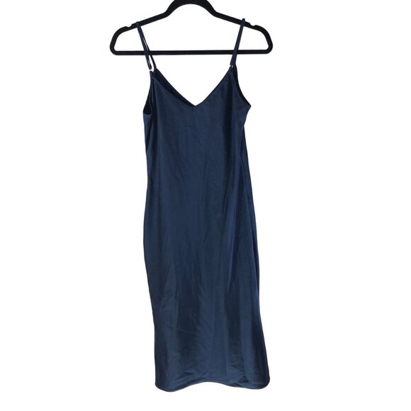 Maison De Papillon Simone Sateen Slip Dress Navy Blue S - Picture 5 of 7